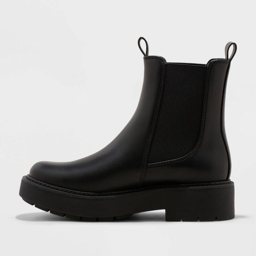 A New Day - A New Day Women's Faux Leather Ankle Chelsea Boots Black - Picture 2 of 4